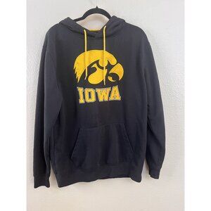 Colosseum Iowa Hawkeyes Mens Hoodie Black Yellow Large Cotton Blend Drawstring
